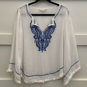 Boho Love Stitch Embroidered Fringe Festival Top